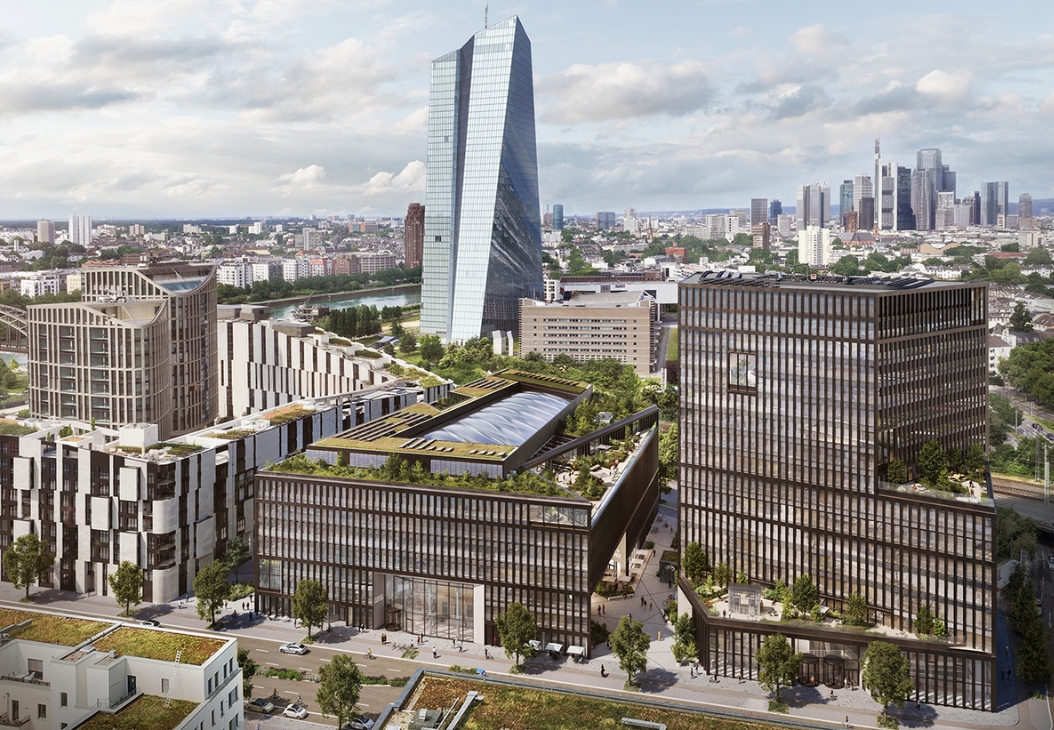 Blick auf Hafenpark Quartier (HPQO), Frankfurt am Main