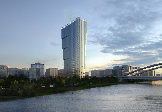 Blick auf Hochhaus Namu, Offenbach am Main