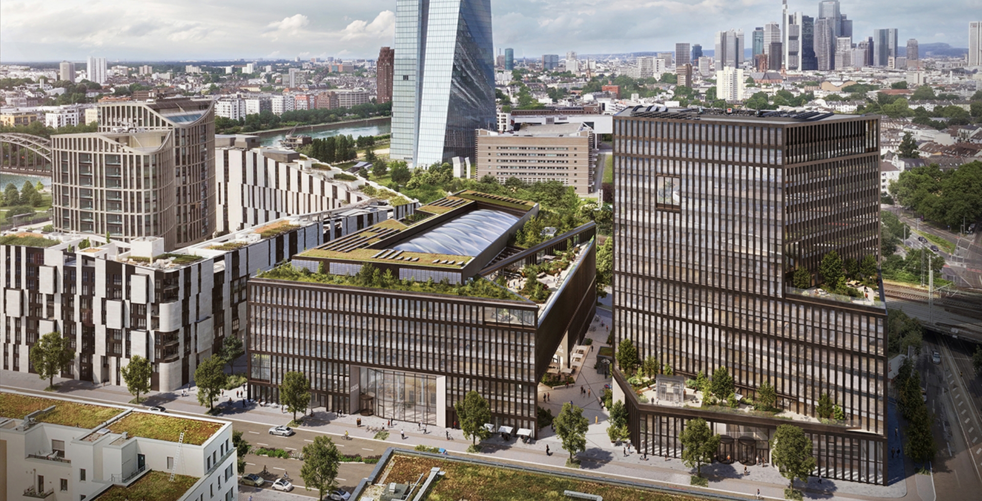 Blick auf Hafenpark Quartier (HPQO), Frankfurt am Main